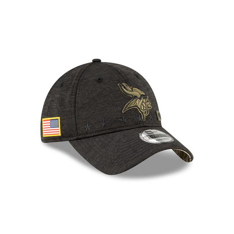 NFL Minnesota Vikings Salute To Service 9Twenty Adjustable (ZMZ4657) - Black New Era Caps